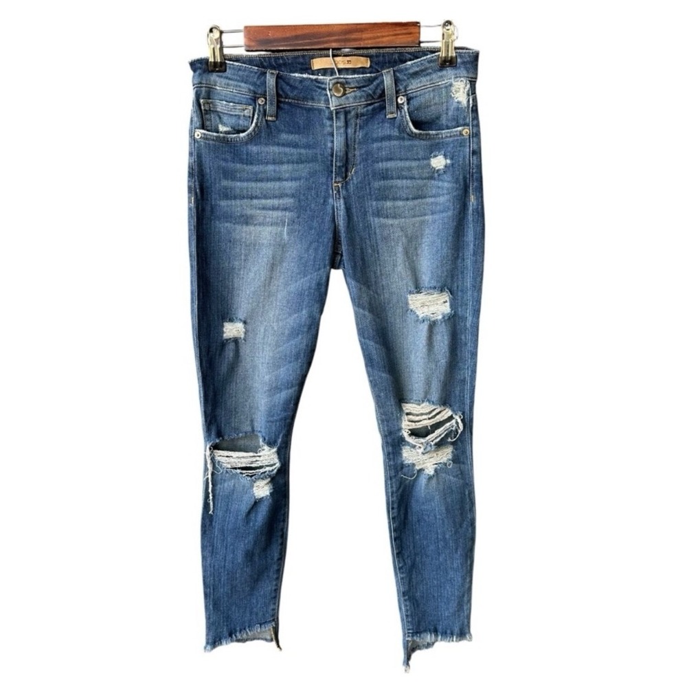 Joes Jeans Pants Blondie Mid Rise Skinny Ankle Distressed Blue Denim Size 28